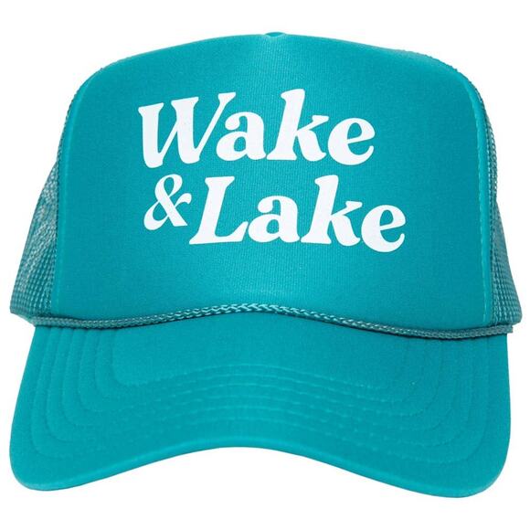 Wake and Lake Foam Trucker Cap Deep Teal White - Picture 1 of 2